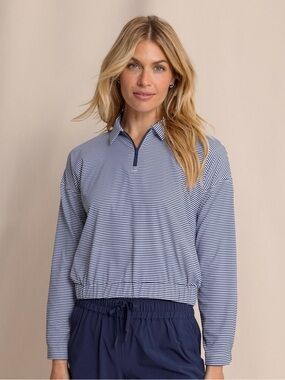 Kira Half Zip Stripe Pullover XS Southern Tide